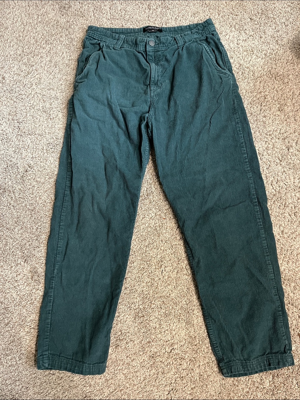 Cotton On Men's Dark Teal Corduroy Pants